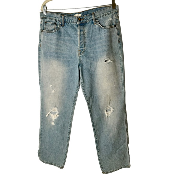 Easel Women's Distressed Straight Relaxed Denim Blue Jeans
Pants Cropped L 28/29 - Picture 4 of 8